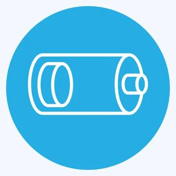 Icon Low Battery. suitable for Web Interface symbol. blue eyes style. simple  Stock Illustration