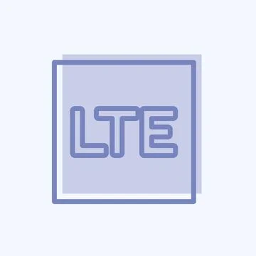 Icon LTE. suitable for Mobile Apps symbol. two tone style. simple design edit Illustrazione stock