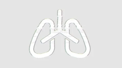 Icon lungs is distorted. Glitch. Noise, chromatic aberration, geometric Stock Footage 301596183