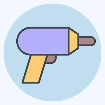 Icon Machine Drill. related to Carpentry symbol. color mate style. simple d.. Stock Illustration