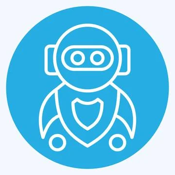 Icon Machine Learning. related to Artificial Intelligence symbol. blue eyes.. Illustrazione stock