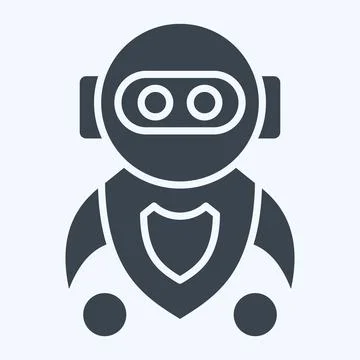 Icon Machine Learning. related to Artificial Intelligence symbol. glyph style Illustrazione stock