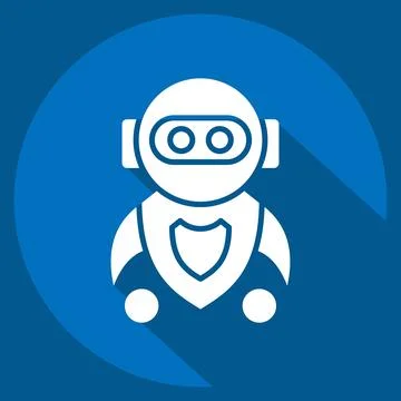 Icon Machine Learning. related to Artificial Intelligence symbol. long shad.. Stock Illustration