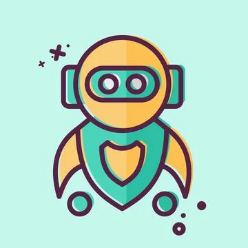 Icon Machine Learning. related to Artificial Intelligence symbol. MBE style 库存插图