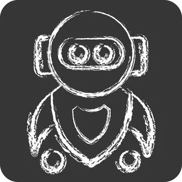 Icon Machine Learning. related to Artificial Intelligence symbol. chalk Style Illustrazione stock