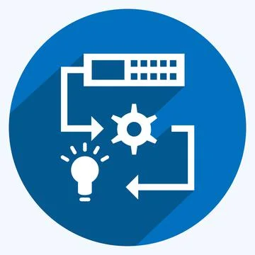 Icon Machine Learning. suitable for data analytics symbol. long shadow style. イラスト素材