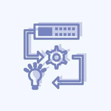 Icon Machine Learning. suitable for data analytics symbol. two tone style. si Stock Illustration