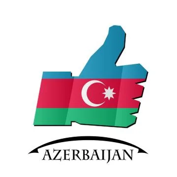 Like icon made from the flag of Azerbaijan Stock Illustration