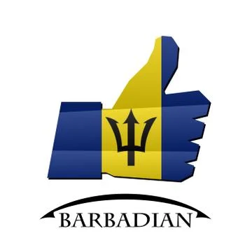 Like icon made from the flag of Barbadian Stock Illustration