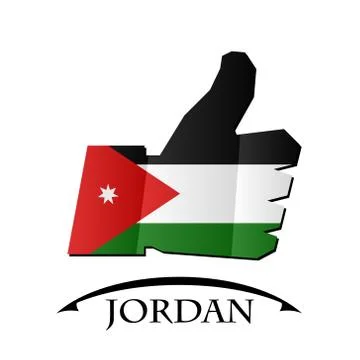 Like icon made from the flag of Jordan Stock Illustration