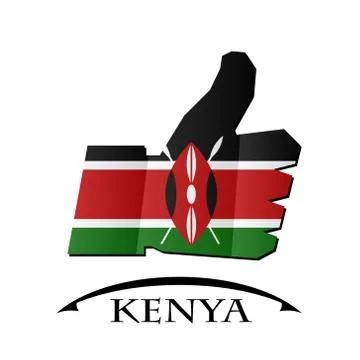 Like icon made from the flag of Kenya Stock Illustration