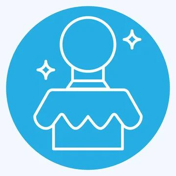 Icon Magic Ball. related to Amusement Park symbol. blue eyes style. simple .. Stock Illustration