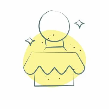 Icon Magic Ball. related to Amusement Park symbol. Color Spot Style. simple.. Stock Illustration