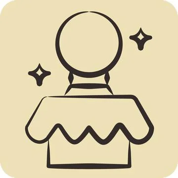 Icon Magic Ball. related to Amusement Park symbol. hand drawn style. simple.. Illustrazione stock