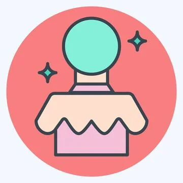 Icon Magic Ball. related to Amusement Park symbol. color mate style. simple.. Stock Illustration
