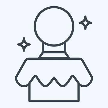 Icon Magic Ball. related to Amusement Park symbol. line style. simple desig.. Illustrazione stock