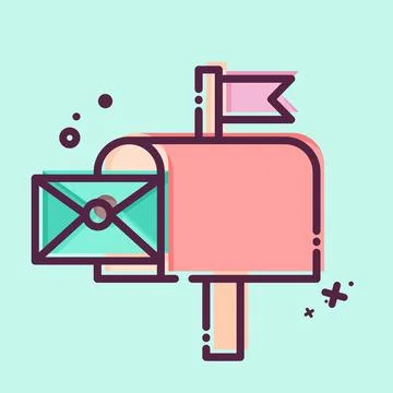 Icon Mail Box. related to Post Office symbol. MBE style. simple design edit.. Illustration