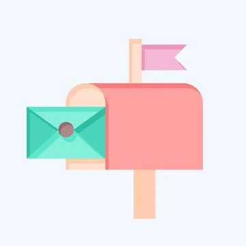 Icon Mail Box. related to Post Office symbol. flat style. simple design edi.. Illustration