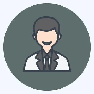 Icon Male User. suitable for Web Interface symbol. color mate style. simple d Stock Illustration