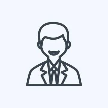 Icon Male User. suitable for Web Interface symbol. line style. simple design  Stock Illustration