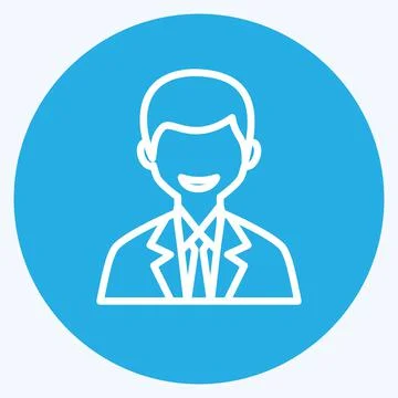 Icon Male User. suitable for Web Interface symbol. blue eyes style. simple de Illustrazione stock