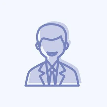 Icon Male User. suitable for Web Interface symbol. two tone style. simple des Stock Illustration