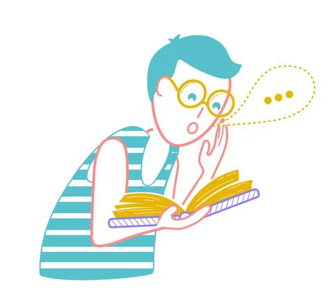 Icon Man with a book Stock Illustration