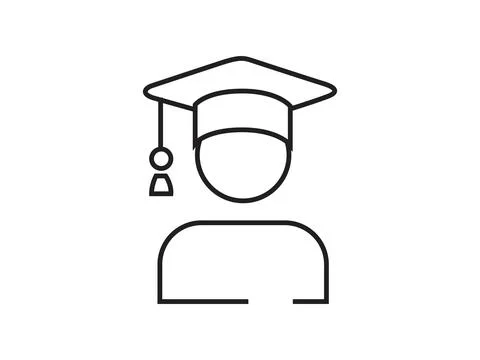 Icon of a man in a Educational cap Illustrazione stock