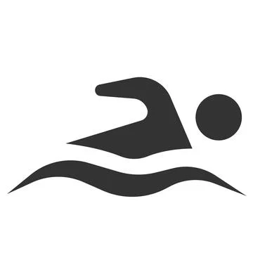 Icon of a man floating on the waves. Stock Illustration