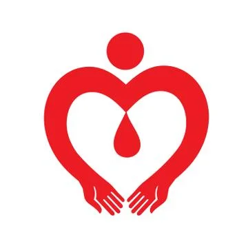 Icon of man with hands in the shape of a heart. Stock Illustration