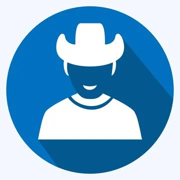 Icon Man - Long Shadow Style - Simple illustration, Good for Prints , Announc Stock Illustration