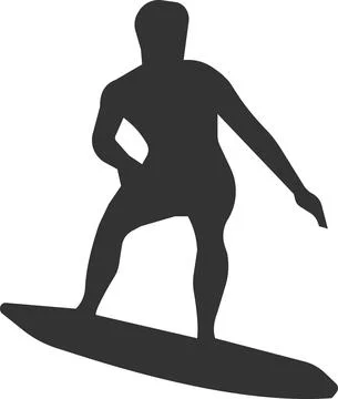 An icon of a man riding the waves. Stock Illustration