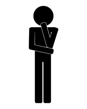 Icon of man think thinking 스톡 일러스트