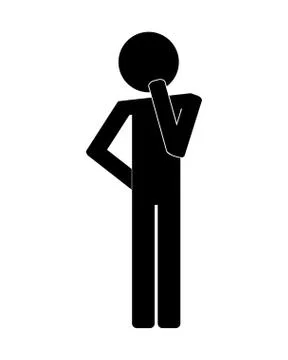 Icon of man think thinking 스톡 일러스트