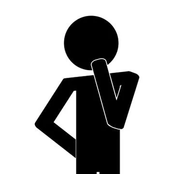 Icon of man think thinking イラスト素材