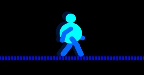 Icon of a man walking cycle. Icon of a person walking cycle with outline de.. Stock Illustration