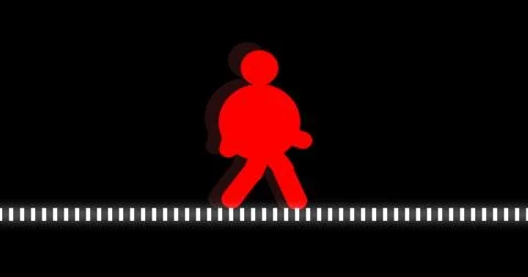 Icon of a man walking cycle. Icon of a person walking cycle with outline de.. Stock Illustration