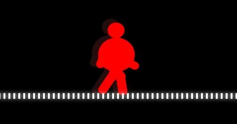 Icon of a man walking cycle. Icon of a person walking cycle with outline de.. Stock Illustration