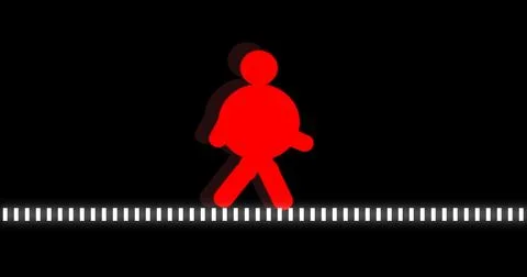 Icon of a man walking cycle. Icon of a person walking cycle with outline de.. Stock Illustration