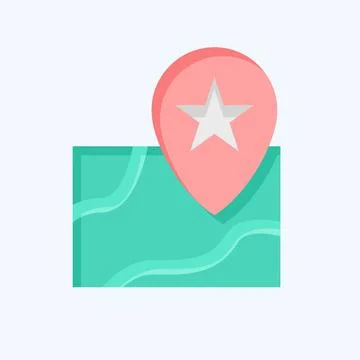Icon Map 2. related to Leisure and Travel symbol. flat style. simple design.. Ilustração Stock