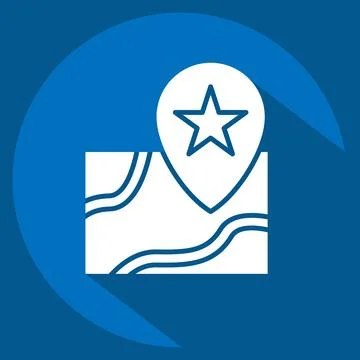 Icon Map 2. related to Leisure and Travel symbol. long shadow style. simple.. Ilustração Stock