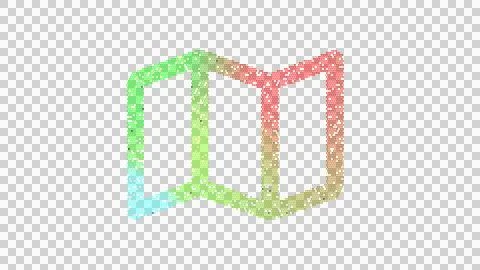 Icon map is made up of LED square shapes. There are bright diodes and there are Illustrazione stock