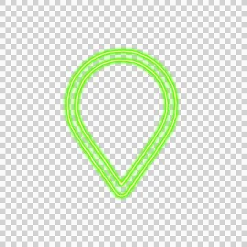 Icon map marker from the flow of energy of green color. Shimmering neon Stockillustratie