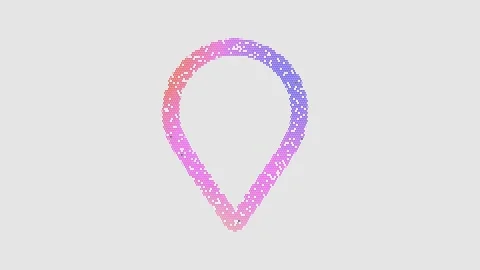 Icon map marker is made up of LED square shapes that shimmer and flicker. There Stock Footage 293936646