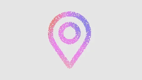 Icon map marker is made up of LED square shapes that shimmer and flicker. There Stock Footage 293938196