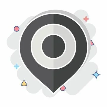 Icon Map Marker. related to Location symbol. comic style. design editable Stock-Illustration