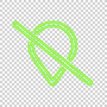 Icon map marker slash from the flow of energy of green color. Shimmering neon Stockillustratie