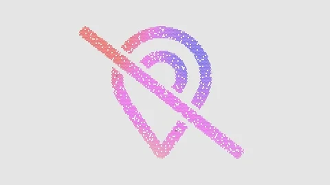 Icon map marker slash is made up of LED square shapes that shimmer and flicker. Stock Footage 298143010