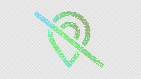 Icon map marker slash is made up of LED square shapes that shimmer and flicker. Stock Footage 298151847