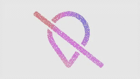 Icon map marker slash is made up of LED square shapes that shimmer and flicker. Stock Footage 298155403